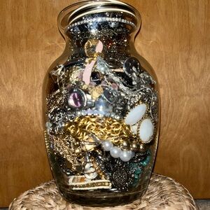Mystery Jewelry Jar! Variety of Gold, Silver, & Colored new & vintage pieces